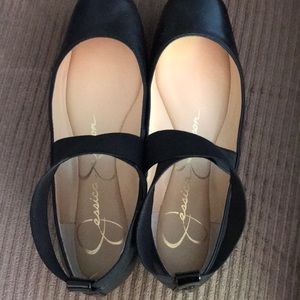 Jessica’s Simpson black flats with ballet straps
